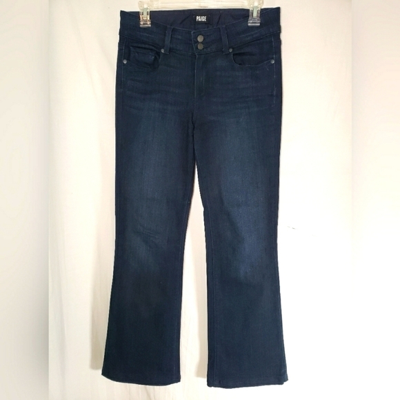 Paige Hidden Hills Boot Dark Washed Blue Jeans Sz 29 - Picture 1 of 15